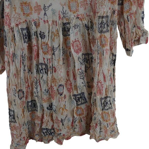 Velvet by Graham and Spencer Tawni Cleo Embroidered Peasant Boho MINI Dress - Picture 10 of 12